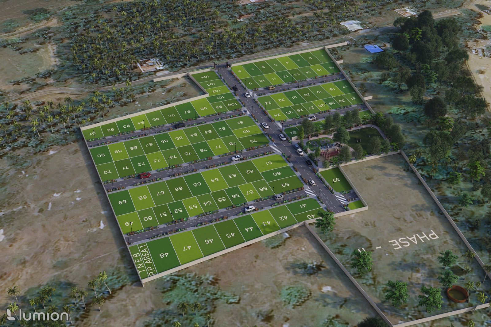 Vismaya masterplan with Phase II parcel